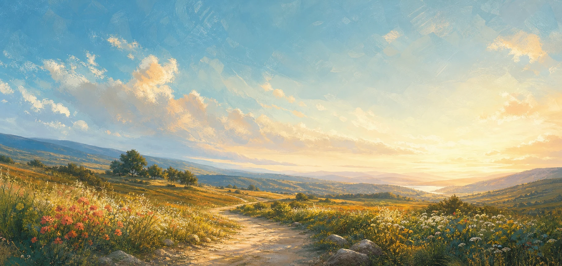 Bright field of colorful circular forms suggesting the many parts of a fulfilling life